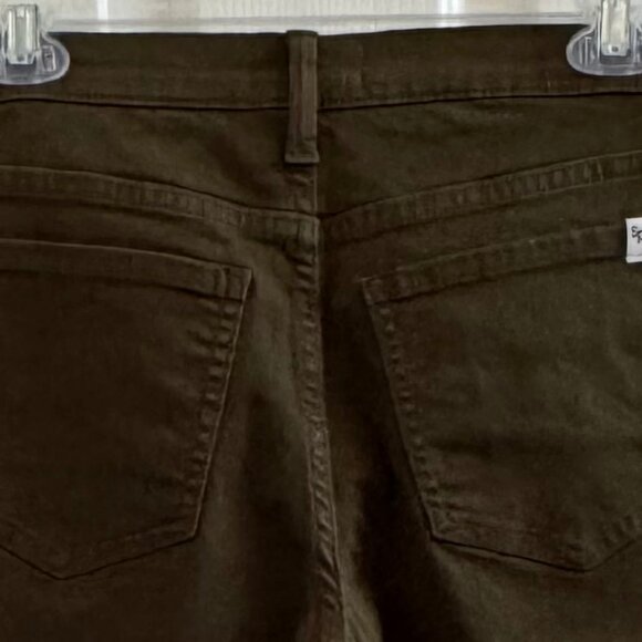 NWOT SNEAK PEEK WOMANS JEANS MIDRISE STRAIGHT LEG OLIVEGREEN FRAYED HEM SZ 7/W28 - Picture 6 of 9